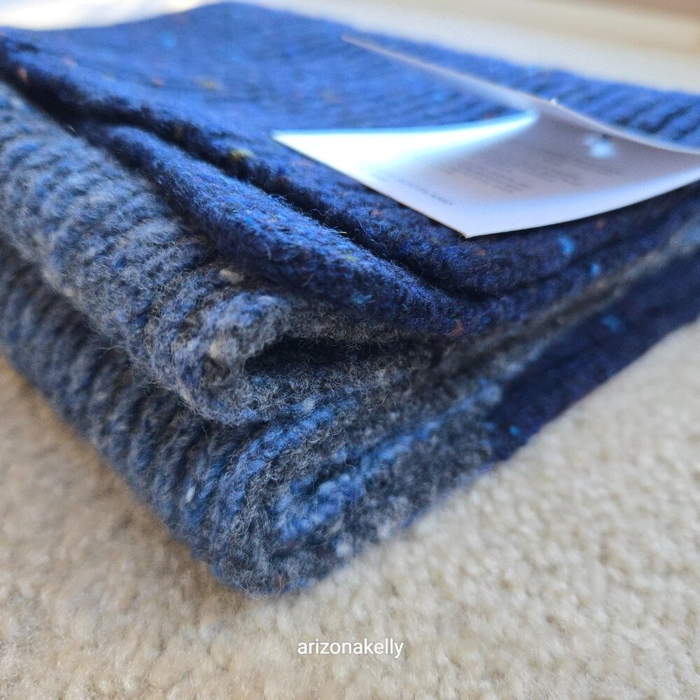 NWT Mackie Wool Scarf Ribbed Flecked Speckled Donegal Scotland - Picture 15 of 15